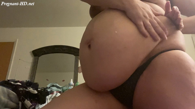 Lotioned Pregnant Belly Bump - Violet_aurax3
