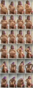 Pregnant slut oiling belly - Minniem2412_thumb