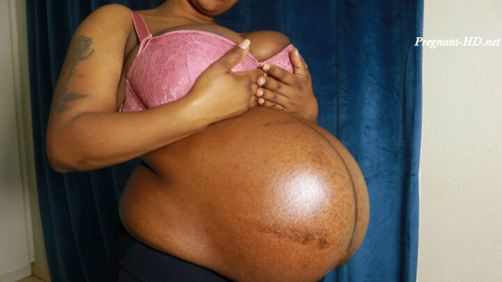 40 Weeks Ebony Pregnant Belly Play – LadyPearl07