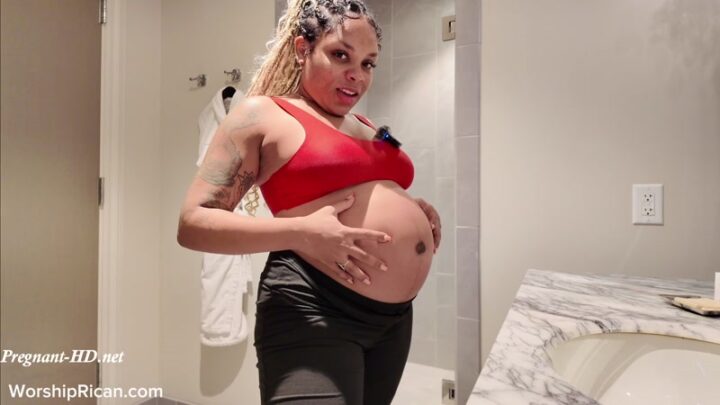 Pregnant Belly Tease – Goddess Rican